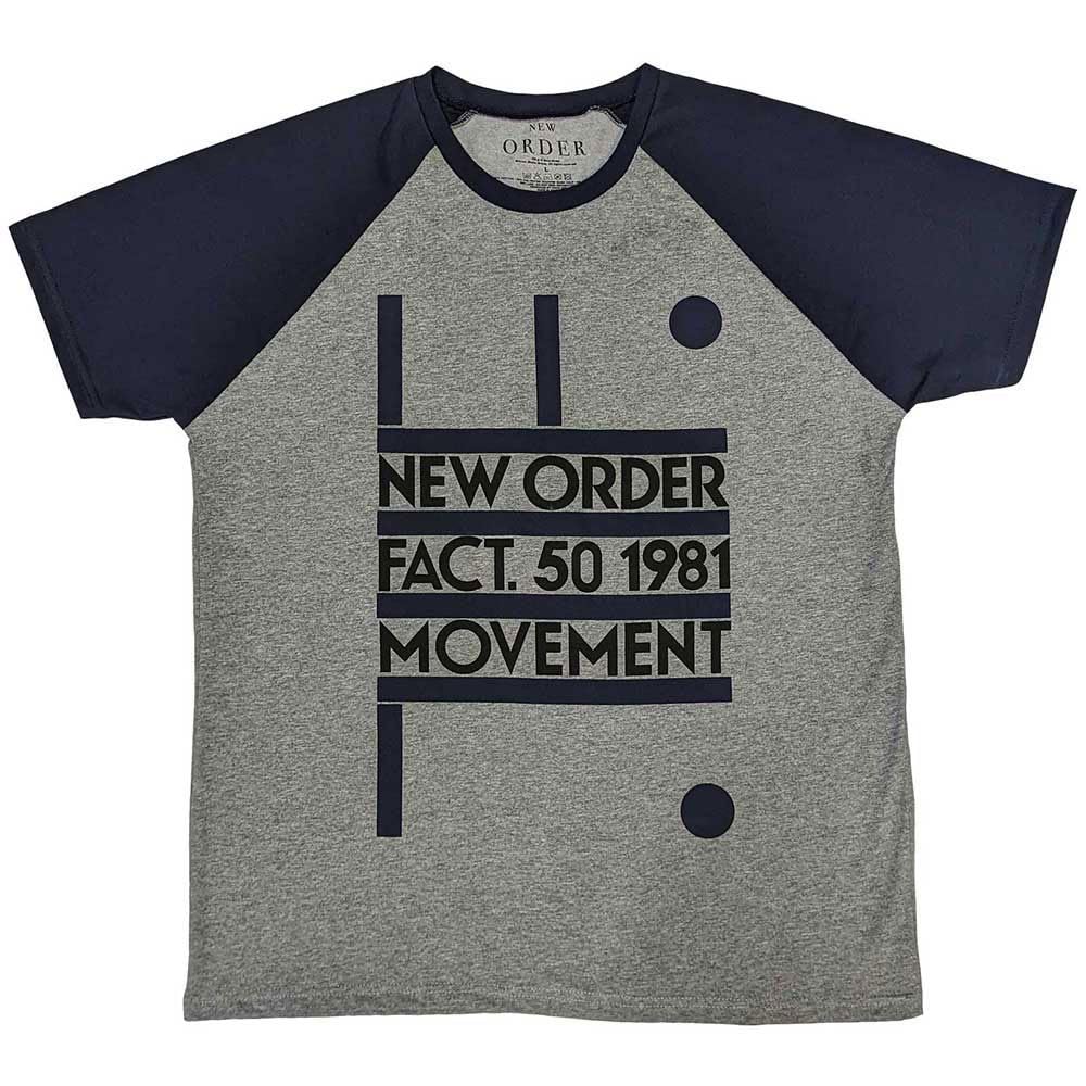 Rock Off officially licensed products New Order Movement Raglan T Shirt L Grey