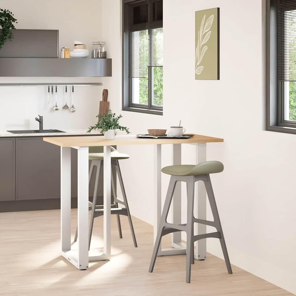 Mesa de bar patas en forma de T, 2 unidades, blanco, 60 x 35 x (100-101) cm, acero con recubrimiento en polvo, patas de mesa de metal ajustables para mesas de pie, muebles