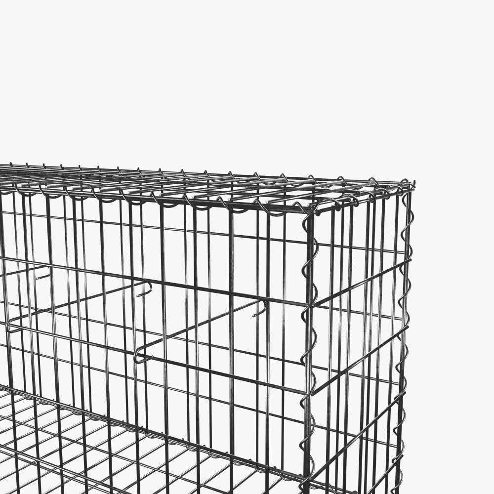 Oxeo Gabion Dimensions 200x50x30cm - Mur avec Pierres - Mur de soutènement - Paroi Bordure de Jardin - avec Spirales et entretoises