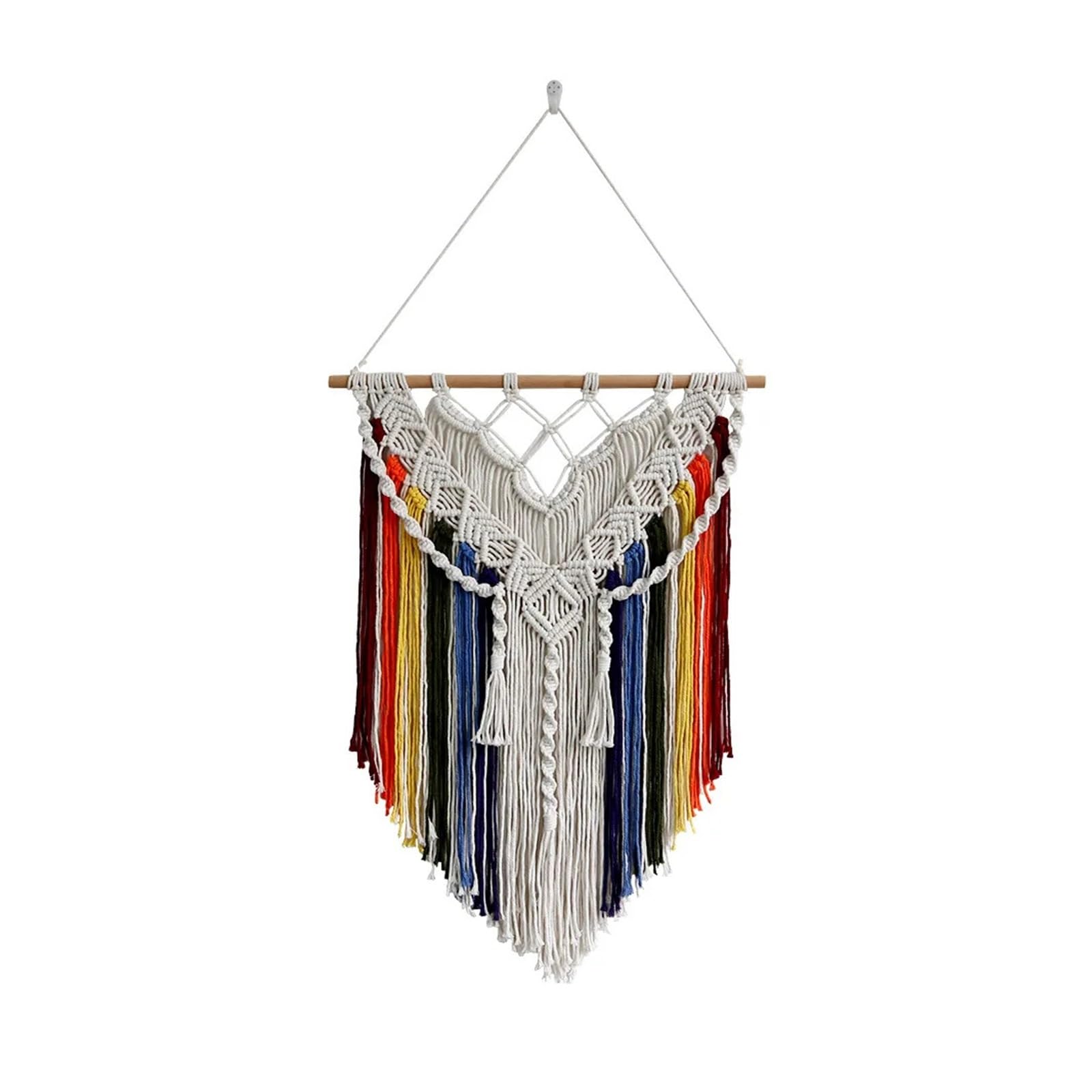 FGUJSUR Tapestry Wall Hanging Hand-woven Craft Cotton Macrame Wall Hangings Tapestry Art Home Decor For Living Room Apartment(Color 01)