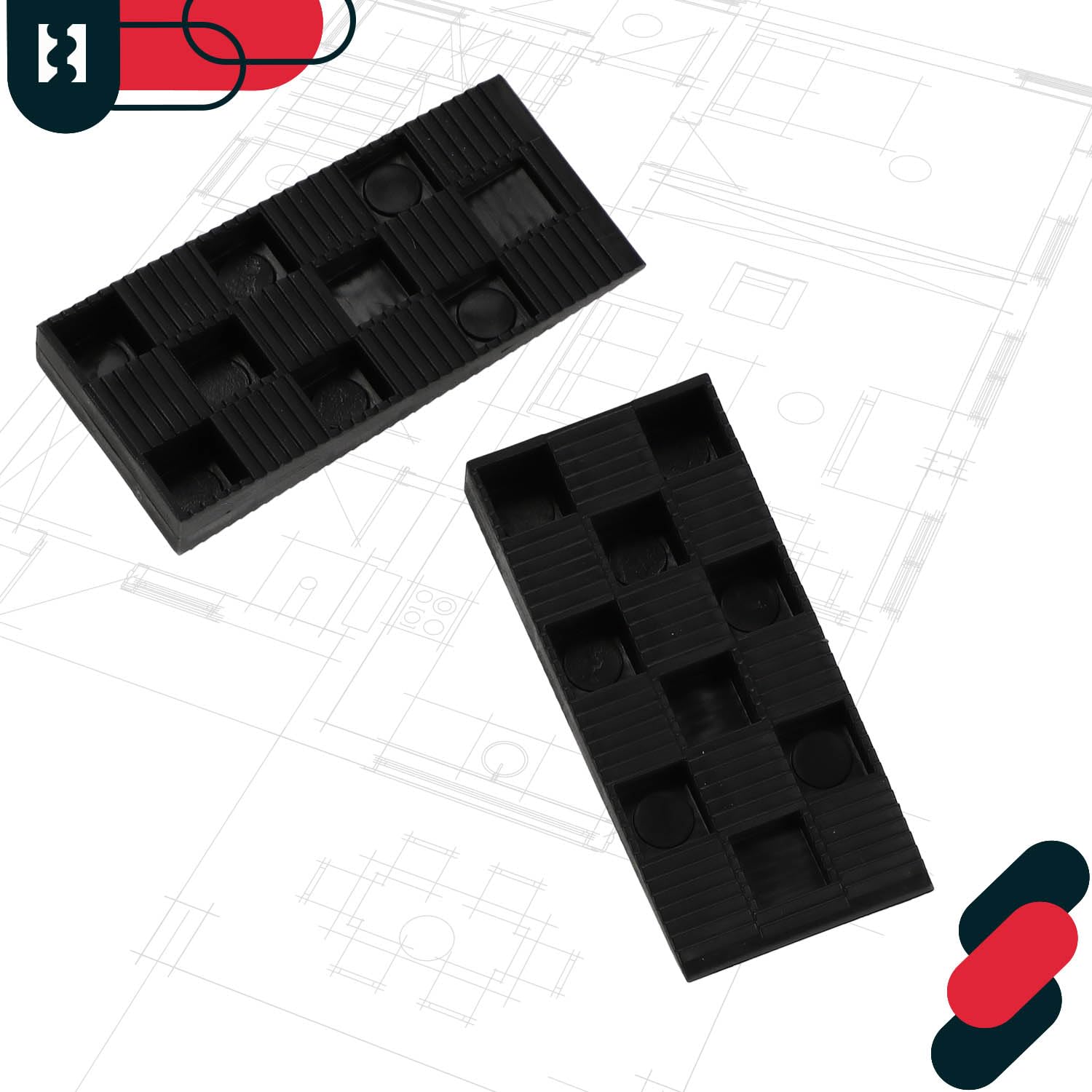 KOTARBAU® Juego de 250 cuñas de montaje de plástico, 94 x 44 x 14 mm, para ventanas, puertas, marcos de ventana, marcos de puertas, marcos de ventana, color negro