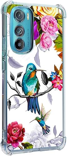 Miniatura 1 de Funda para Motorola Edge 2022, colibrí en flores, protección contra caídas de pájaros, funda a prueba de golpes, carcasa protectora de cuerpo