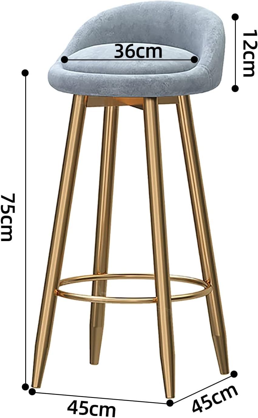 Zestaw 4 nowoczesnych stołków barowych z niskim oparciem, z różowym aksamitem, z podnóżkami, 65 cm i 75 cm, do kuchni, śniadania i wystroju domu. Komfort i styl.