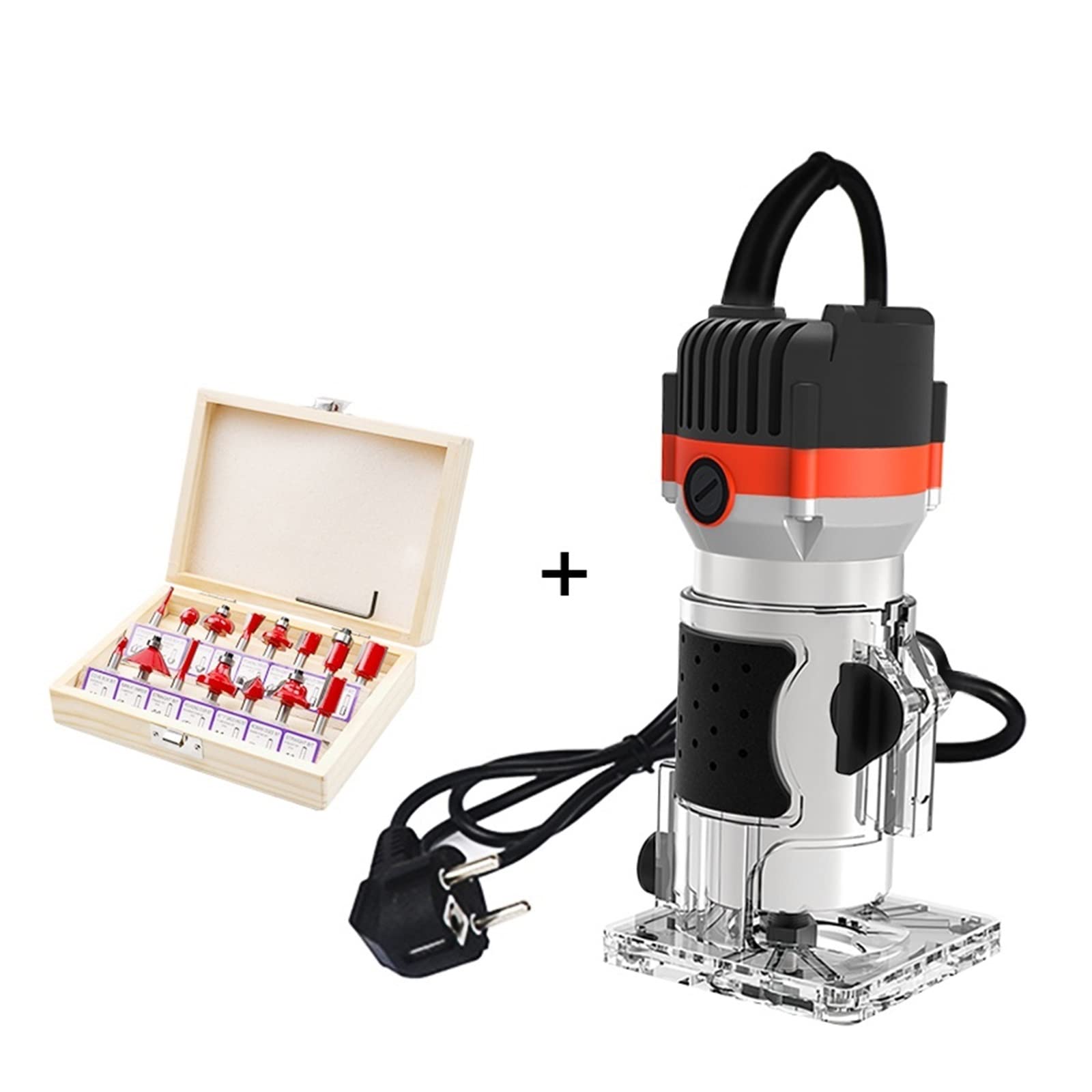 Kit combinado de herramientas de enrutador de madera de 800w y 30000rpm, máquinas eléctricas de carpintería, herramientas de corte Manual de carpintería eléctrica con cortador de fresado para profesio