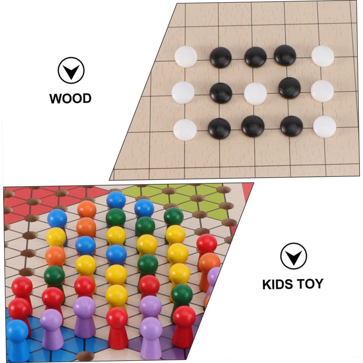 POPETPOP Jeu de Dames en Bois, Jouet Éducatif pour Garçon et Filles, Léger et Sûr, pour Jouer en Famille et Développer la Stratégie