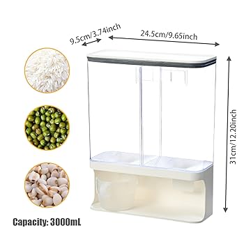 Wall-Mounted Dry Food Dispenser For Fresh Storage