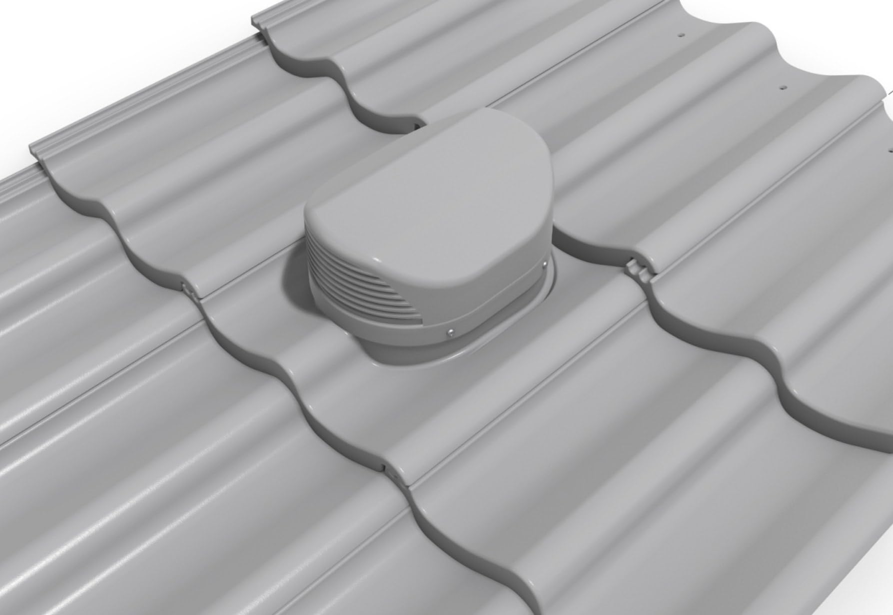 Parotec Flachlüfter für Braas Rubin 13V Dachziegel, Dachlüfter Entlüfter Lüftungsziegel RAL 3009 Kastanienrot