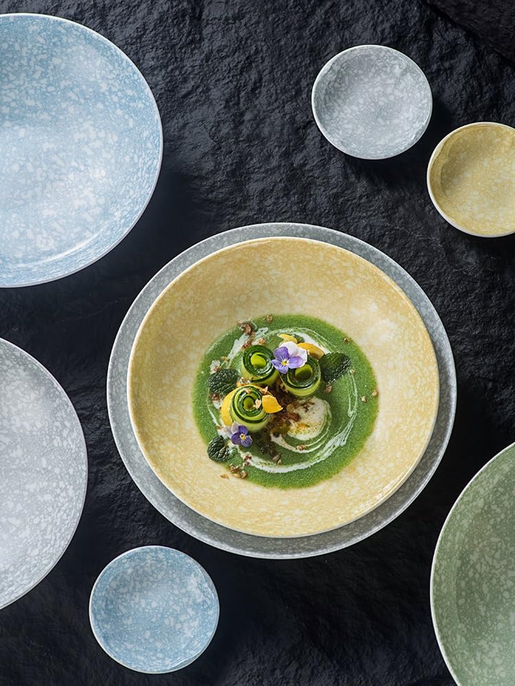 Plato para Aperitivos Contenedores para Aperitivos Cuenco de Porcelana Occidental para Sopa Cuenco para Pasta Cuenco para Platos fríos comerciales para restaurantes Cuenco para ens(D)