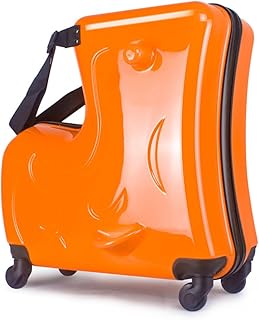 Trolley Valigia Cavalcabile per Bambini Ride On Carry Suitcase Macchine Veicoli,Orange,Smooth