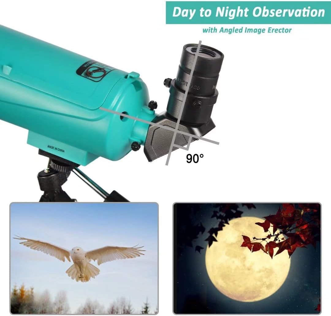 Maksutov-Cassegrain Telescopio adulti e bambini principianti, composto catadiottrico Sarblue MAK60 750 x 60 mm, da viaggio compatto, portatile, con treppiede da tavolo e adattatore telefono