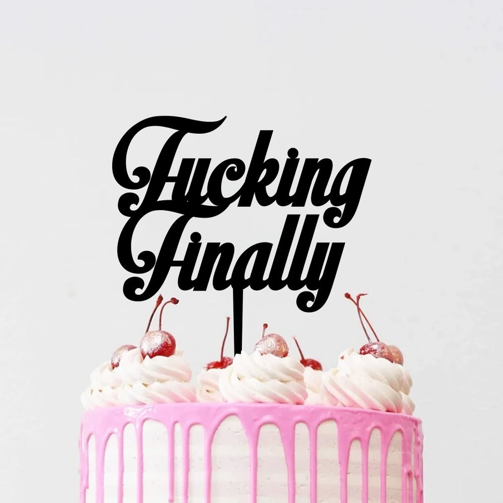 Personalized Wedding Cake Topper Fabulous Decoration Supplies Birthday Cake Topper Fucking Finally Customized Birthday Cupcake Topper for Anniversary Engagement Bridal Shower Cake Decoration Acrylic