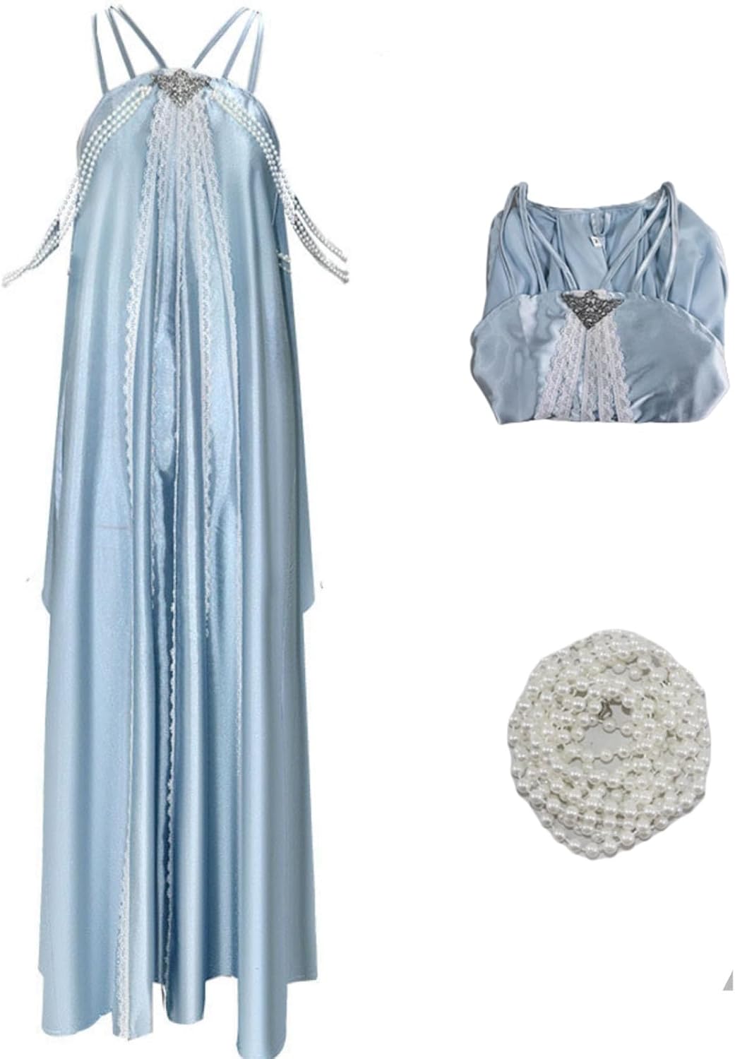 Queen Padme Amidala Dress Costume for Women Blue Outfits Amidala Cosplay Halloween Dress up