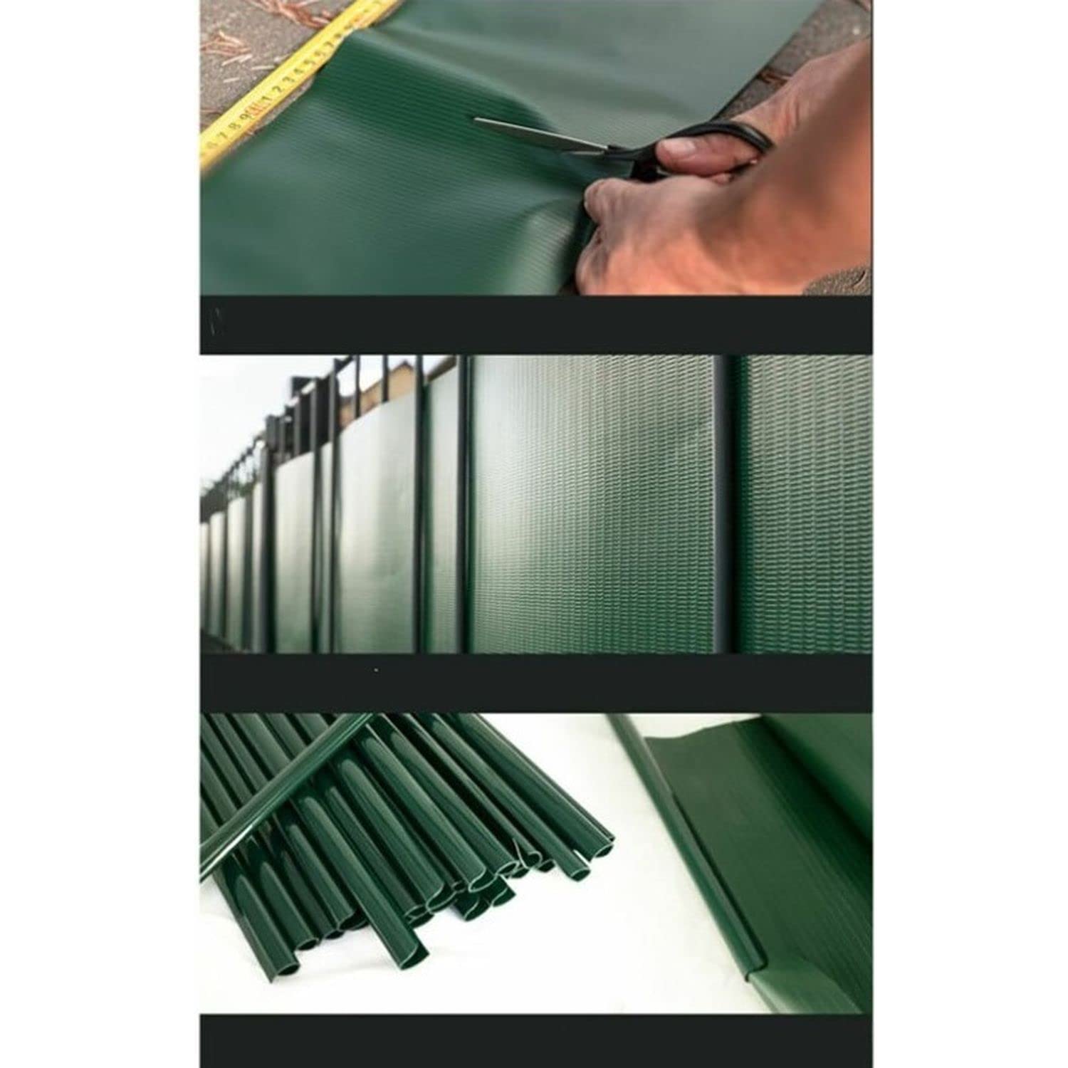 Toilinux.​com Brise-​Vue en PVC Vert 70 m x 19 cm – Occultant Clôture Jardin 450 g/​m² – Pare-​Soleil & Coupe-​Vent – 70 Clips de Fixation Inclus – Grande Longueur pour Grillage Terrasse Balcon