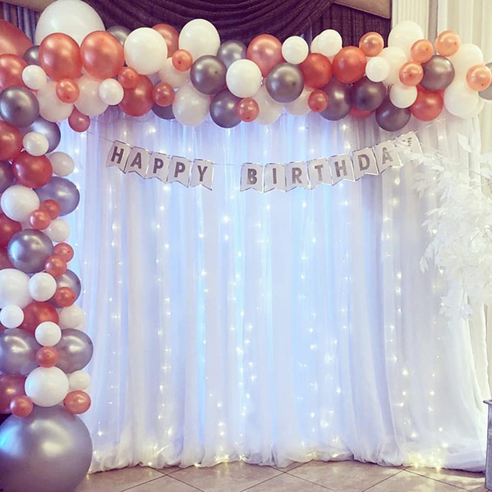 VALICLUD 2 Stück Chiffon Hochzeitsvorhänge Weiß für Hochzeitsdeko | Chiffon, Glatte Oberfläche, Unempfindlich gegen Falten, für Produkt und Professionelle Fotografie