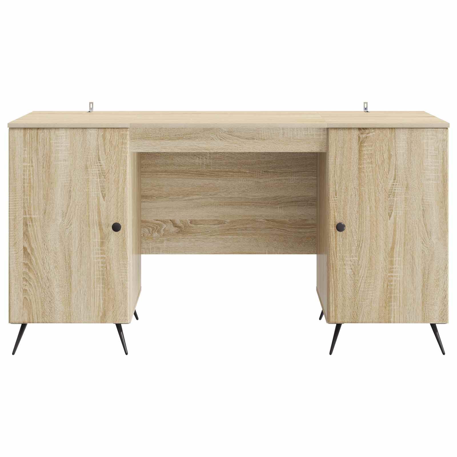 Scrivania Rovere Sonoma in legno ingegnerizzato 142,5 x 50 x 75 cm con cassetto e ripiani, postazione lavoro versatile per ufficio, studio, smartworking e gaming a casa