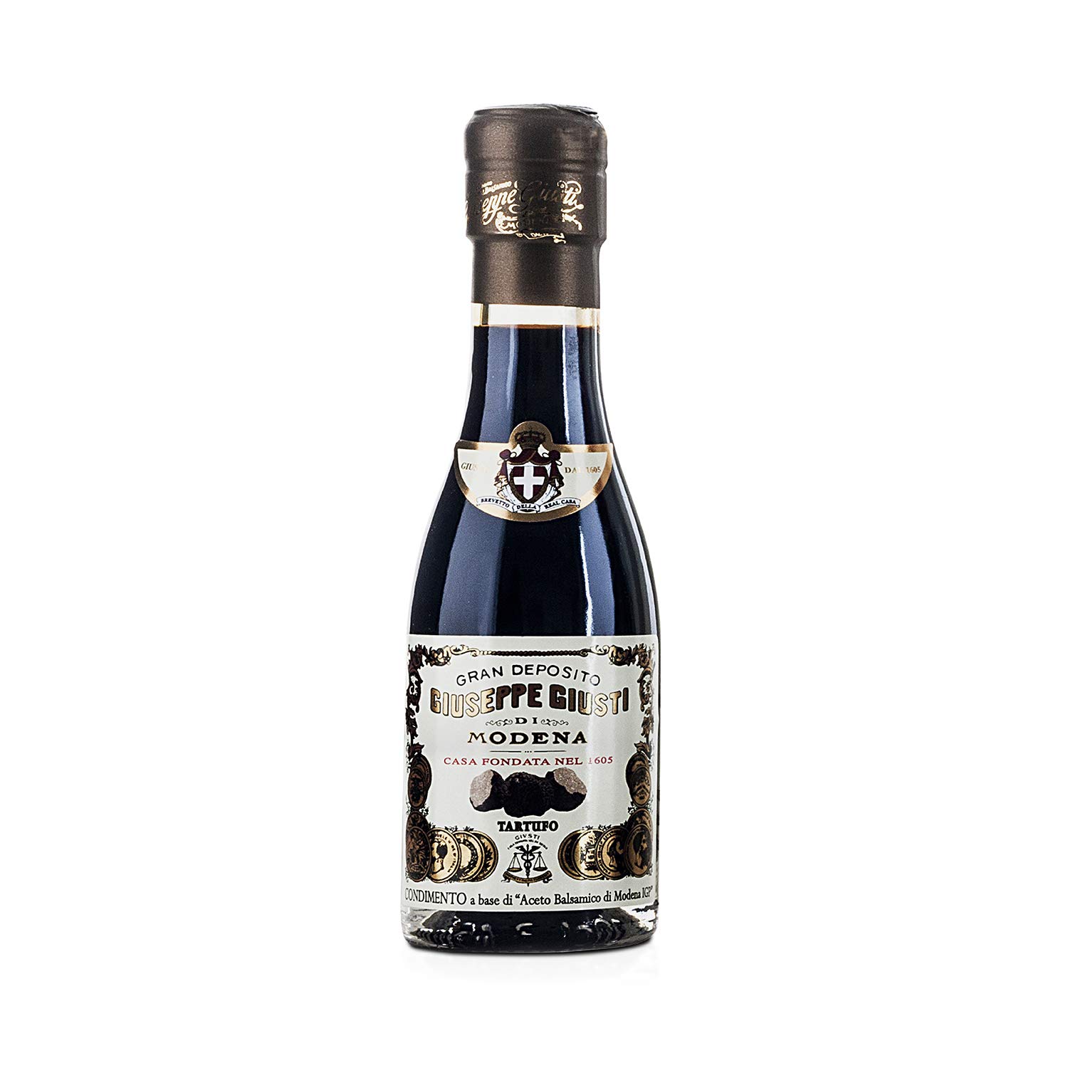 GiustiTruffle Balsamic Vinegar-Based Condiment from Modena Italy – Made With Premium Italian Aceto Balsamico with Natural Truffle Infusion for Marinades & Drizzling – 3.38 fl oz (100 ml) - Pack of 1