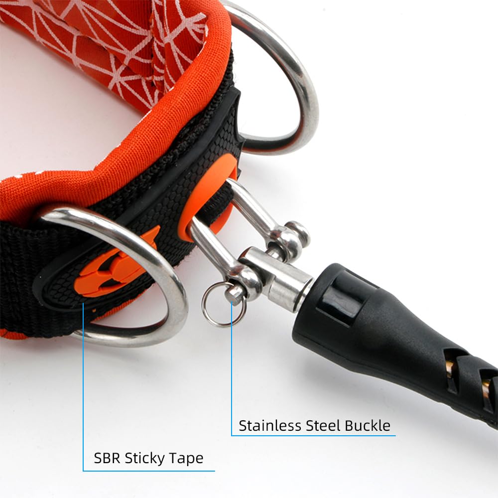 TFixol Leash per apnea Lanyard con polsino e moschettone rapido rilascio corda resistente immersioni subacquee snorkeling attività