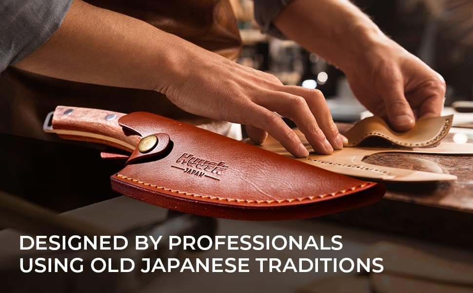 Huusk Premium Leather Sheath for Original Japanese Chef Knife, Kitchen Knife Holder