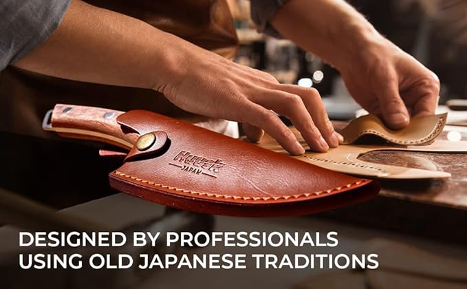 Huusk Premium Leather Sheath for Original Japanese Chef Knife, Kitchen Knife Holder