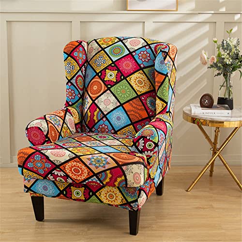 Highdi Wingback Chair Covers 2 Piece Stretch Wing Chair Slipcover - Image 2