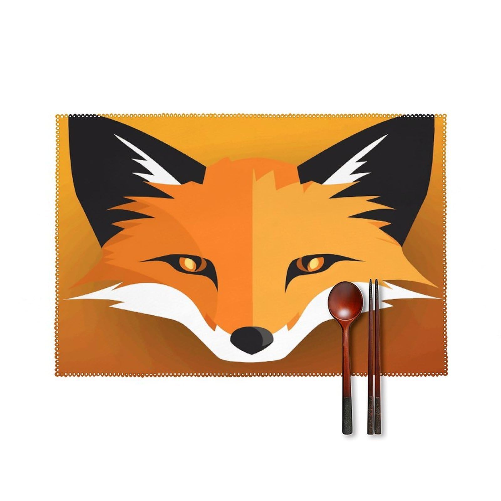 Fekiloot Style Fox Avatar Placemats Set Of 6,Table Mat