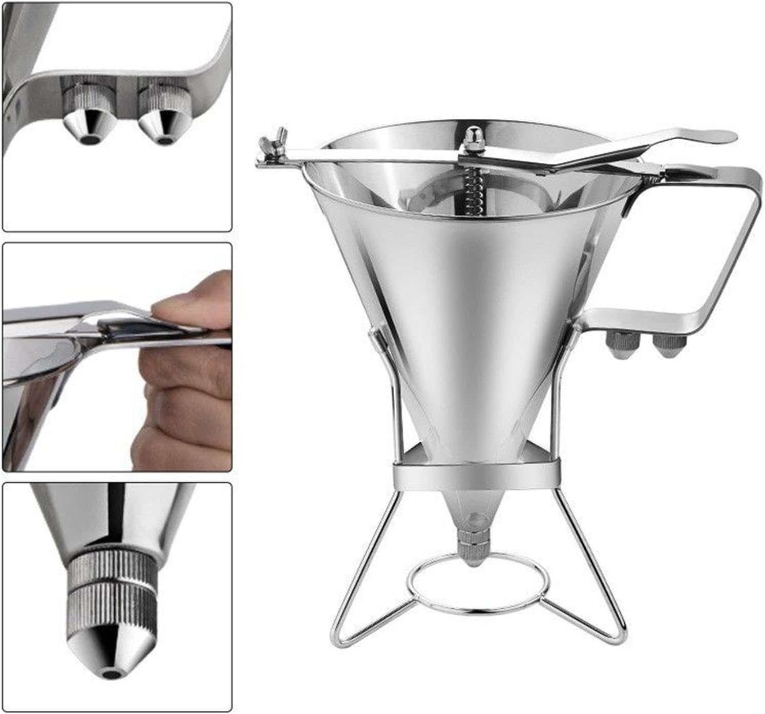 Pancake Batter Dispenser - 1800ml Stainless Steel Batter Dispensers | Professional Baking Pastry Dispenser | Household and Commercial Kitchen Funnel for Pancakes, Cupcakes, Waffles, and Crepes