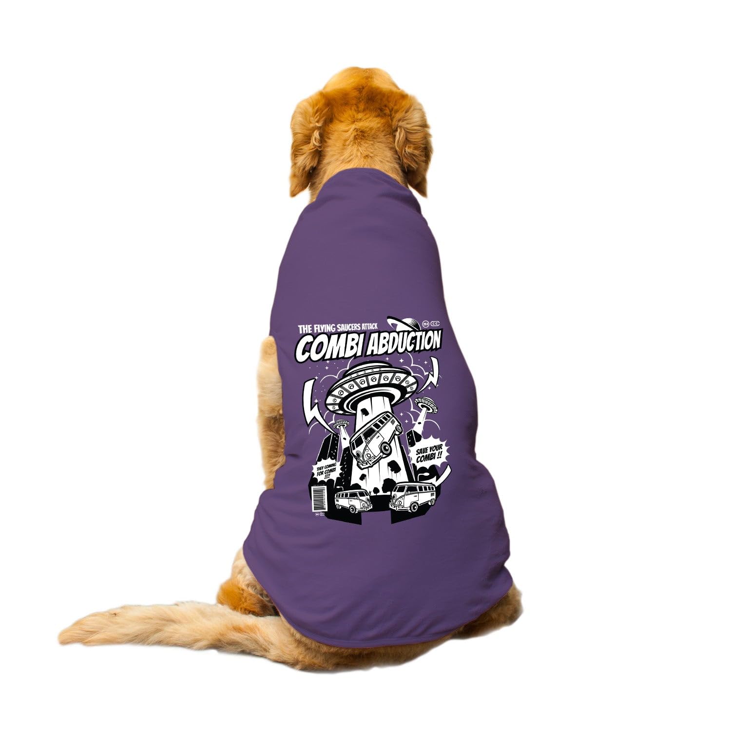 Funketti Dog T-Shirt Combi Abduction Printed Round Neck Sleeveless Tank/Tee Comfort, Breathable, Lightweight Dog Clothes/Apparel for Small/Medium and Big Dogs Breeds.(Purple/XXS) (B0CCHXWC21) Amazon Price History, Amazon Price Tracker