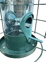 Vista 4 de Garden Guru - Comedero para pájaros a prueba de ardillas, tubo enjaulado para colgar al aire libre con 4 perchas para pájaros silvestres pequeños