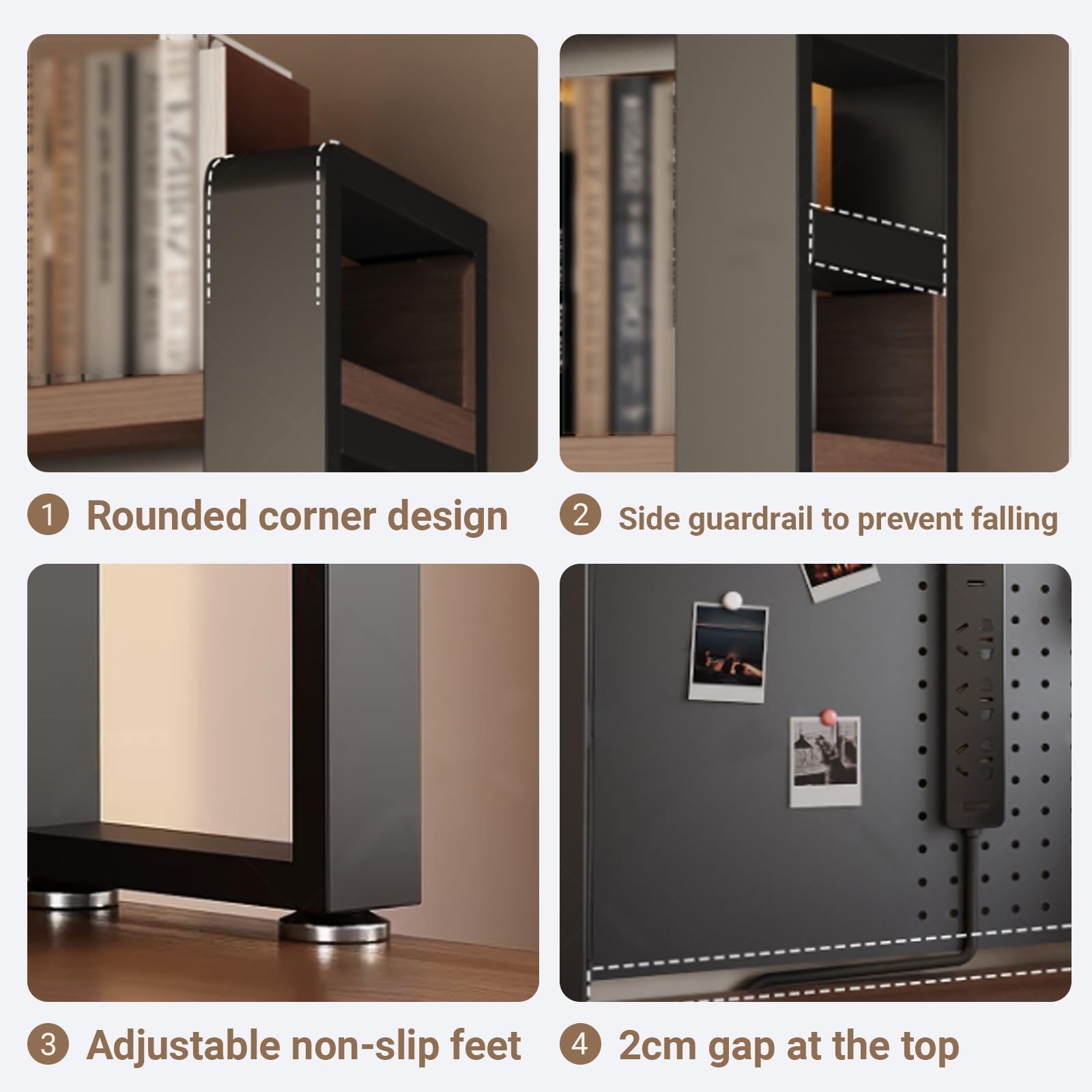 Mensola da scrivania a 2/3/4 livelli con pannello forato e accessori, libreria da scrivania in metallo, organizer da scrivania fai-da-te, per tavolo da studio(Black+Black,(2-Tier)37.4x10x26")