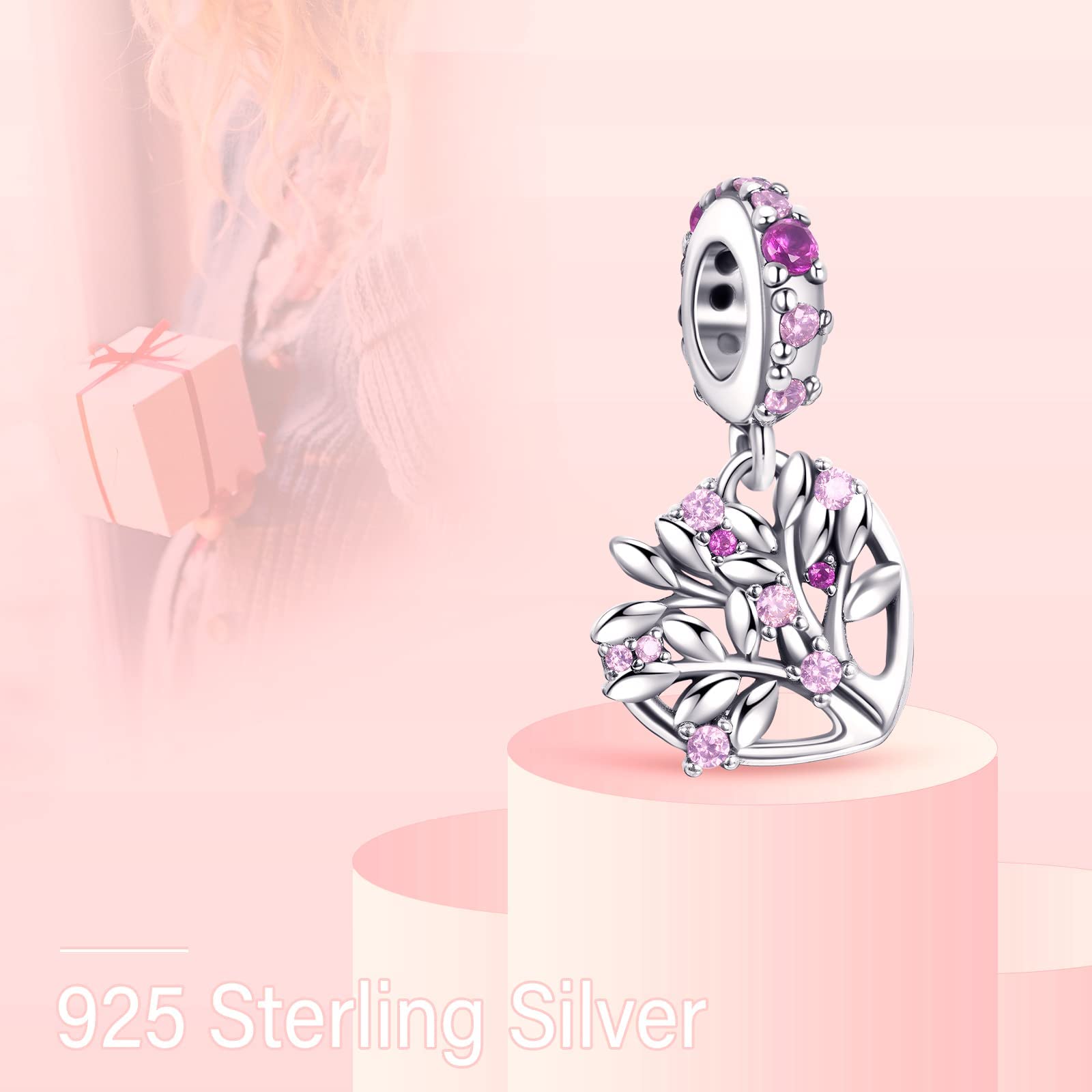 Annmors Charm Pendente Lucciola Gatto Mamma Farfalla Ciondoli Compatibile con Braccialetti e Collane Donna