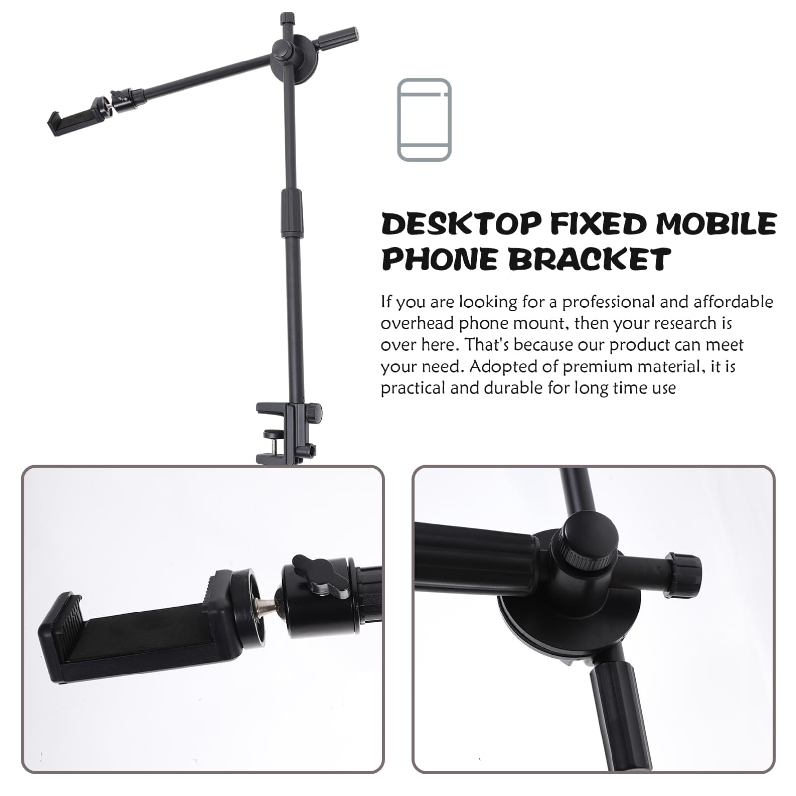 Homoyoyo Soporte para Teléfono Móvil Accesorio De Teléfono Soportes para Tabletas Montaje De La Cámara Soporte para Teléfono con Brazo Articulado Luz De Relleno Escritorio Abdominales