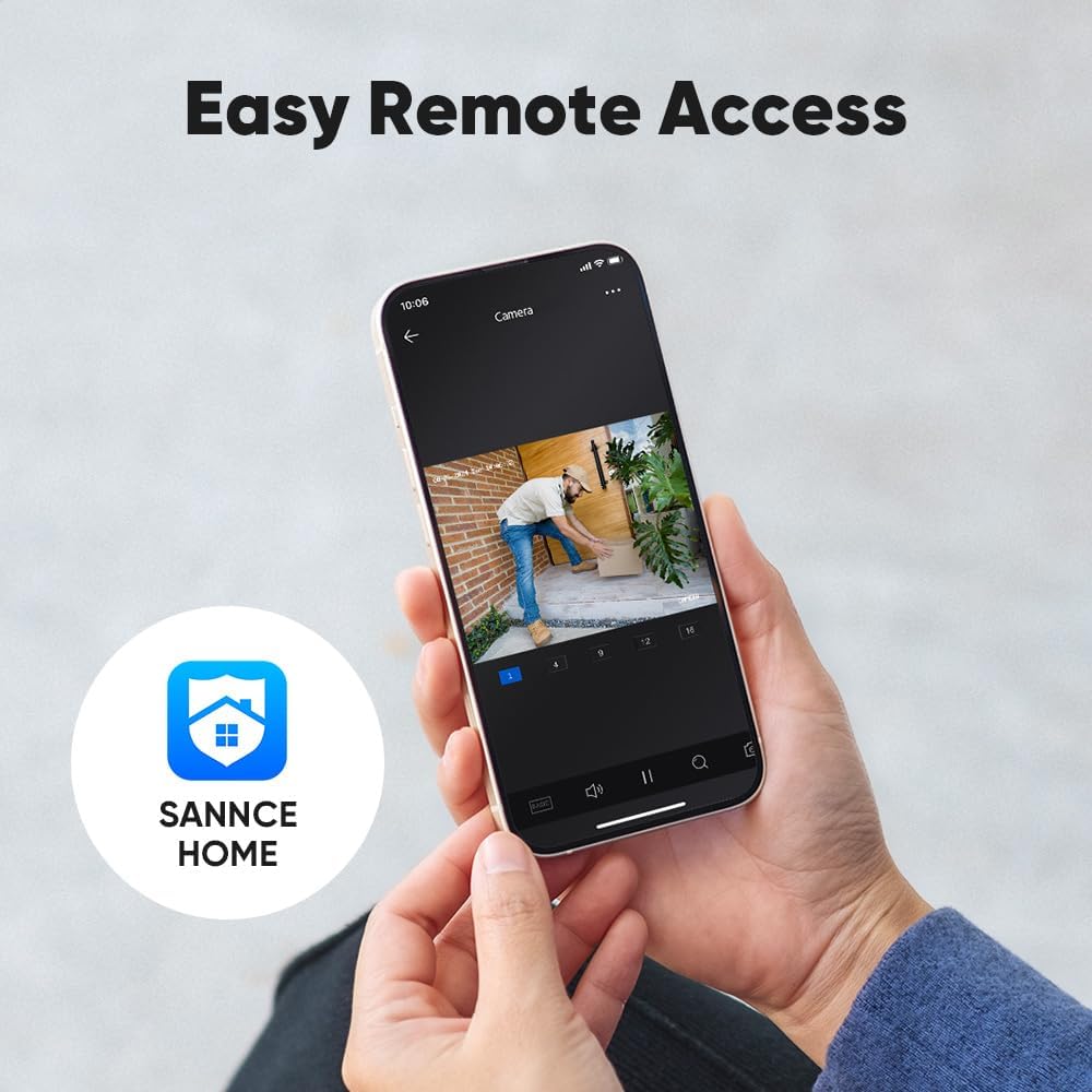 SANNCE Système de caméra de Surveillance 8CH 1080P 5 en 1 CCTV DVR avec Disque Dur de 1 to 4 × 2 MP caméras de Surveillance filaires étanches avec Vision Nocturne de 100 Pieds, Alarme de Mouvement