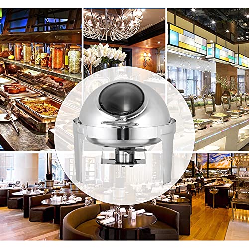 AIZYR Roll Top Chafing Dish in Voller Größe, Rundes Buffetwärmer-Set Aus Edelstahl Mit Speisepfanne, Wasserpfanne Für… – Bild 3