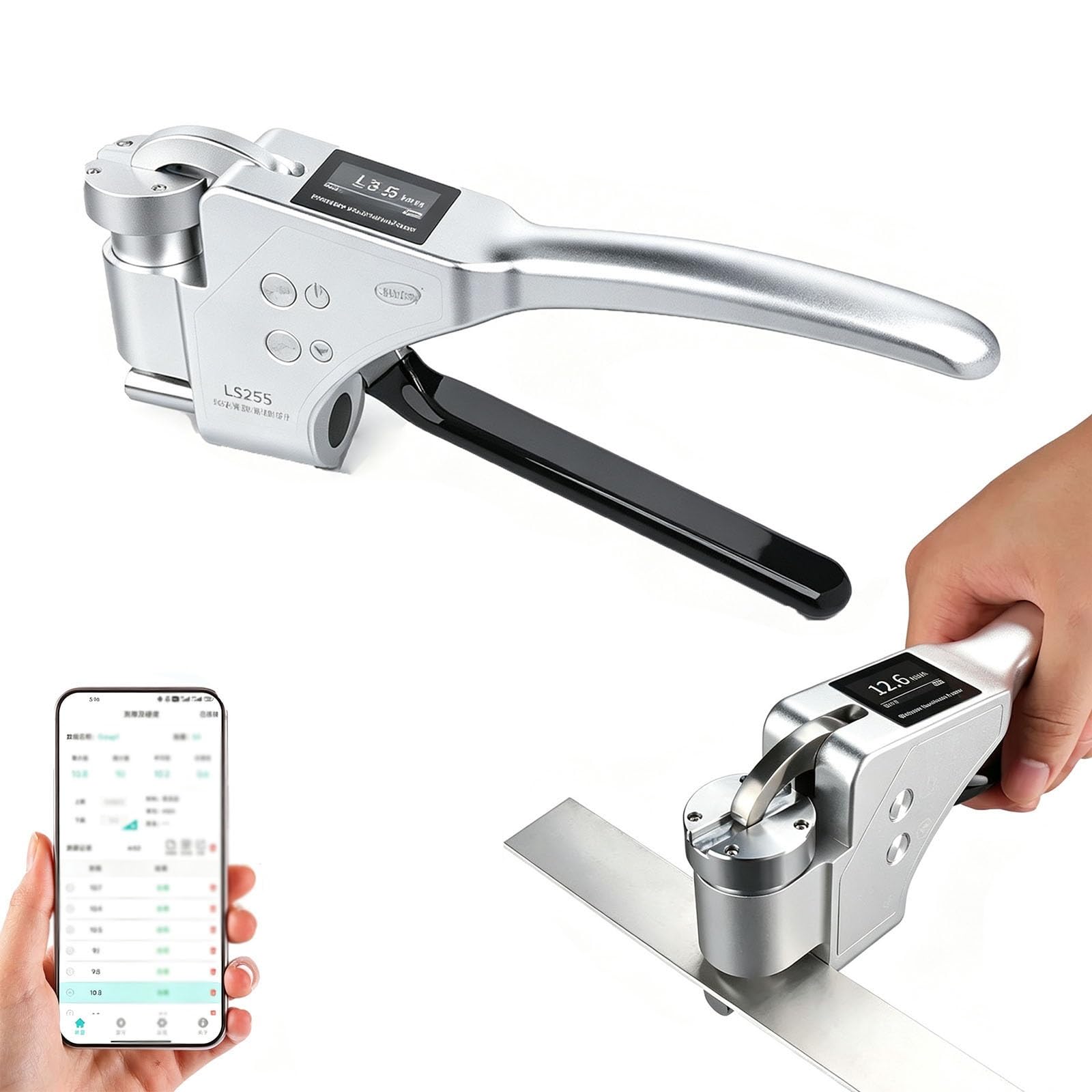 Probador digital de dureza para aluminio y cobre, durómetro de metal portátil con pantalla OLED, medidor de medición de alta precisión, almacenamiento automático de datos