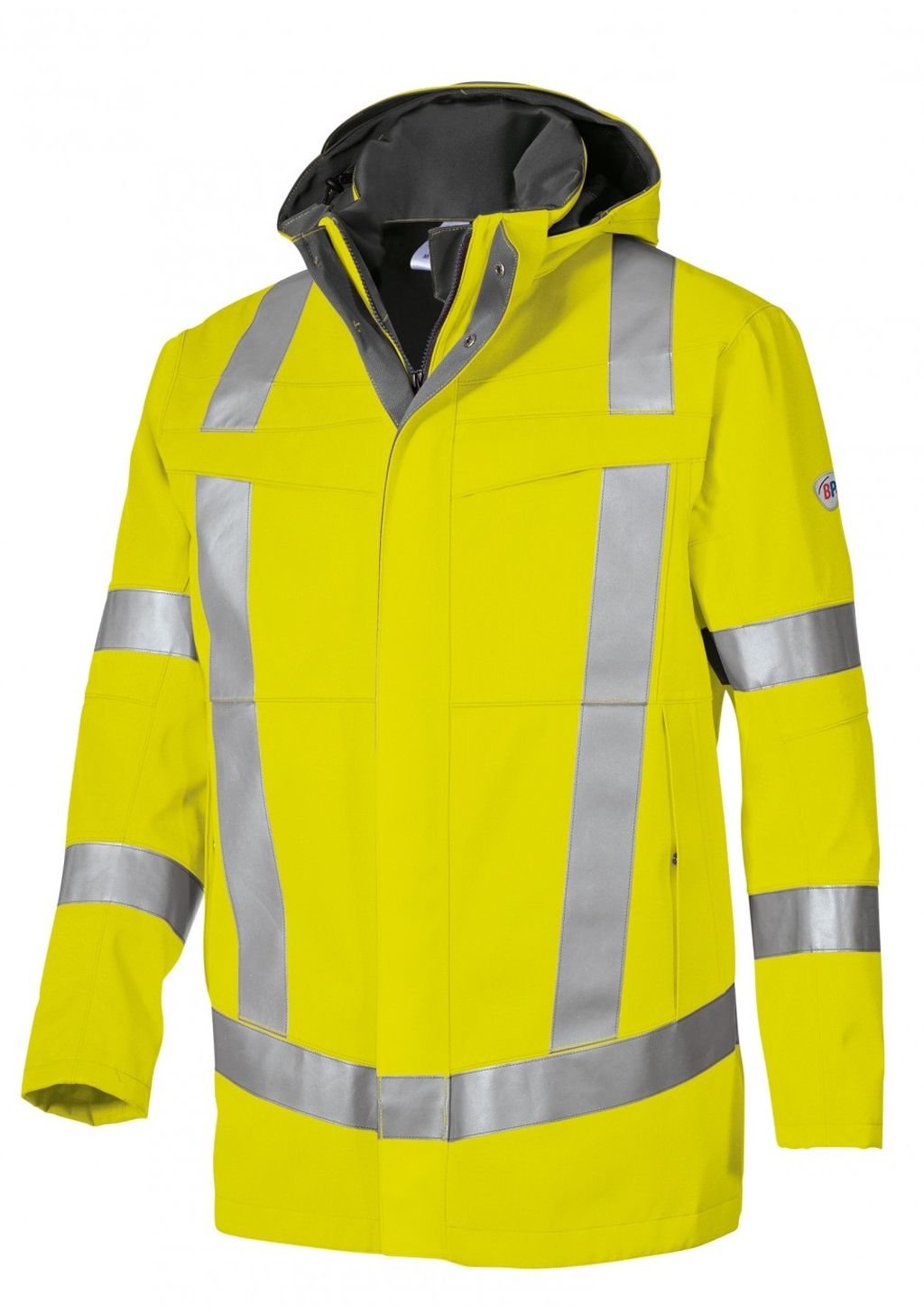 BP 1791-555-74-46 l ogrodniczki, szelki ze stretchem z mocowaniami na klipsy, mieszanka materiału 295,00 g/m², średni zielony/czarny,46 l
