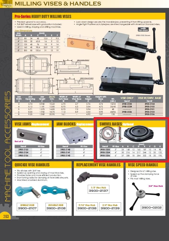 HHIP 3900-2136 Replacement Bolt-On Spare Jaw, For 6" Milling Vises (Pack of 1)