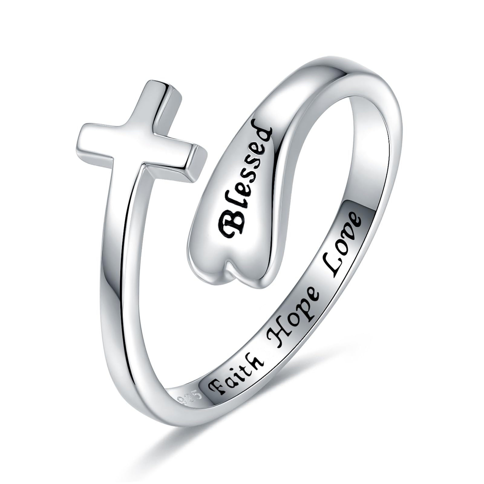 BolelisConfirmation Gift for Women 925 Sterling Silver – My Beloved, Wear This Cross Ring as a Symbol of Faith, Hope, and Love. A Gift of Encouragement and Strength, Wrapped in Divine Blessings. May It Remind You of My Eternal Love and Guide You on Your Journey