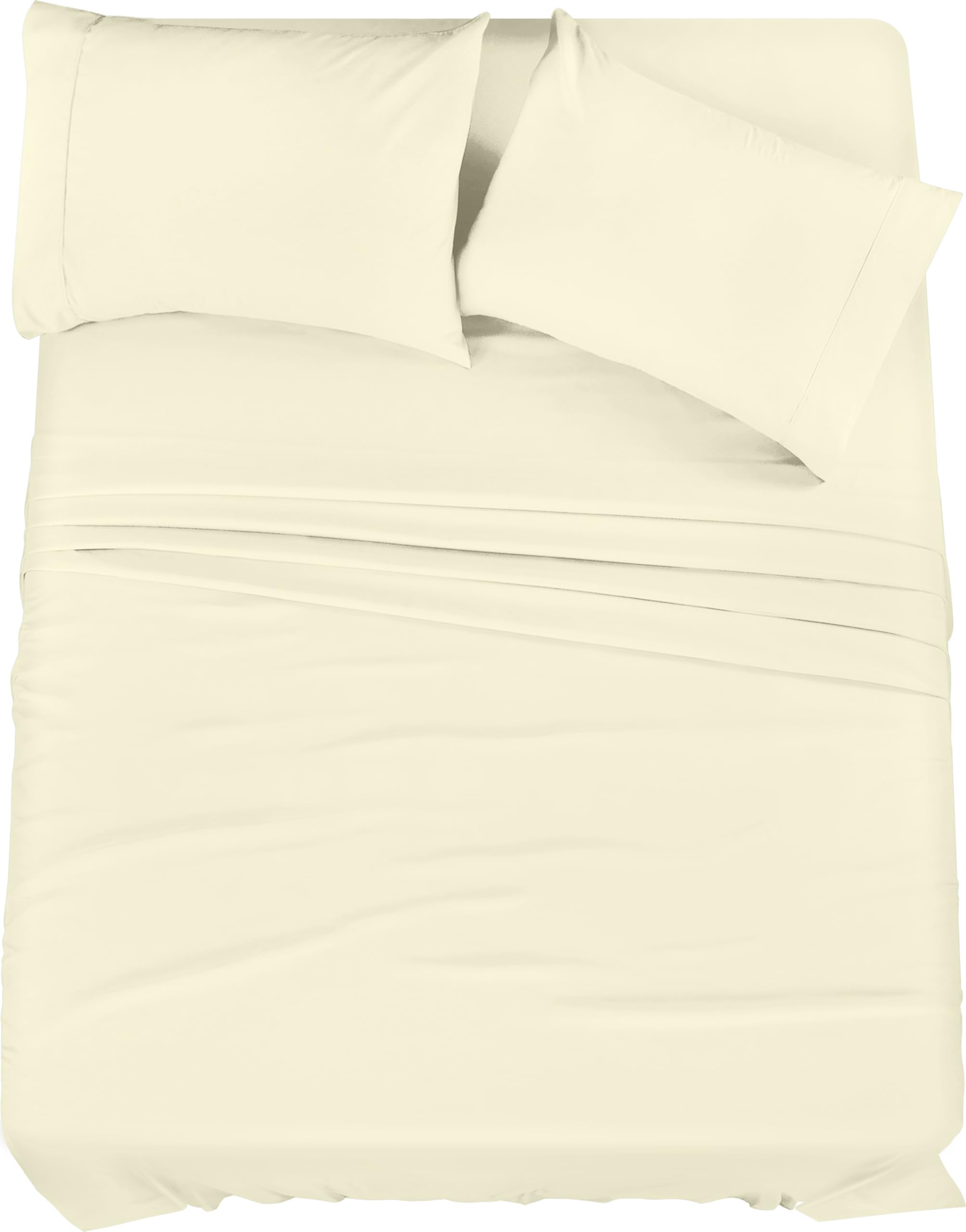 Utopia Bedding Queen Sheet Set – 4 Piece Bed Sheets for Queen Size Bed, Soft and Breathable Microfiber, Includes 1 Fitted Sheet, 1 Flat Sheet and 2 Pillowcases (Ivory)