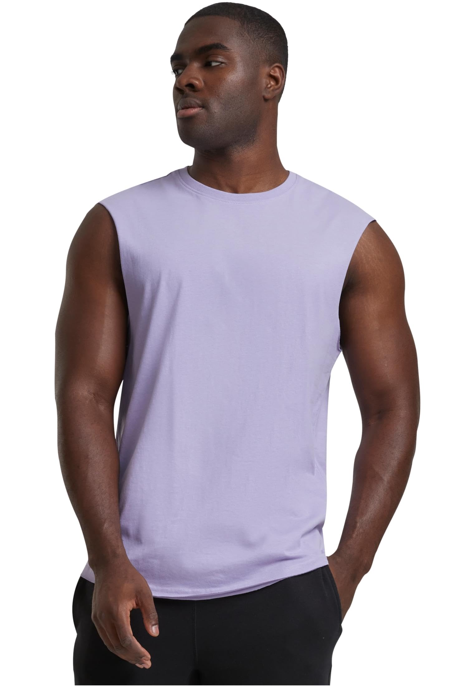 Urban Classics Men's Open Edge Sleeveless Tee T-Shirt, Dustylilac, 3XL