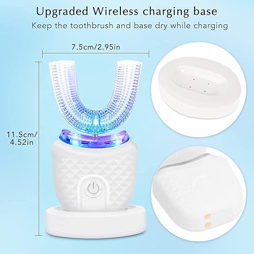Miniatura 7 de Snefe Cepillo de dientes eléctrico ultrasónico, cepillo de dientes automático en forma de U para adultos, cepillo de dientes de boca entera de 360,