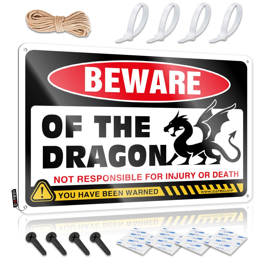 Painting, Sign Diatomaceous Rules Beware Of Dragon | Rustic Tall Wall Art(30X40CM)