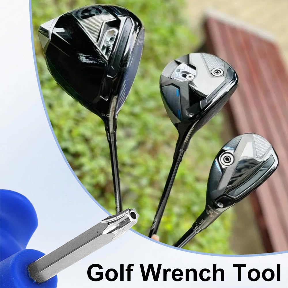 Lot de 2 clés dynamométriques portables en acier pour club de golf - Outil de pilote de golf réglable avec poignée en plastique pour clubs de conducteurs, parcours hybrides