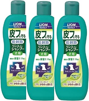 Amazon ライオン Lion ペットキレイ 皮フを守るリンスインシャンプー 犬用 330mlx3個パック まとめ買い ペットキレイ シャンプー 通販