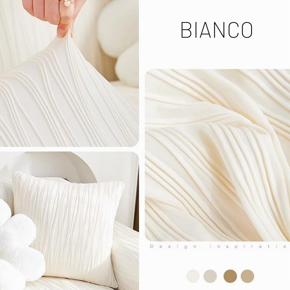 Highdi Estate Copridivano, Nordico Copridivano Elasticizzato, Universale Fodere Copridivani, Copridivani con Braccioli, Antiscivolo Sofa Protettore -Tinta Unita (Bianco,5 posti (305-360cm)