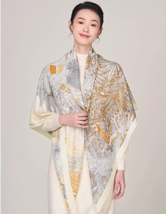 100% Pure Mulberry Silk Scarf 43”*43” Large Square Lightweight Headscarf Women’s Hair Wraps Shawls with Gift Packed - Image 3