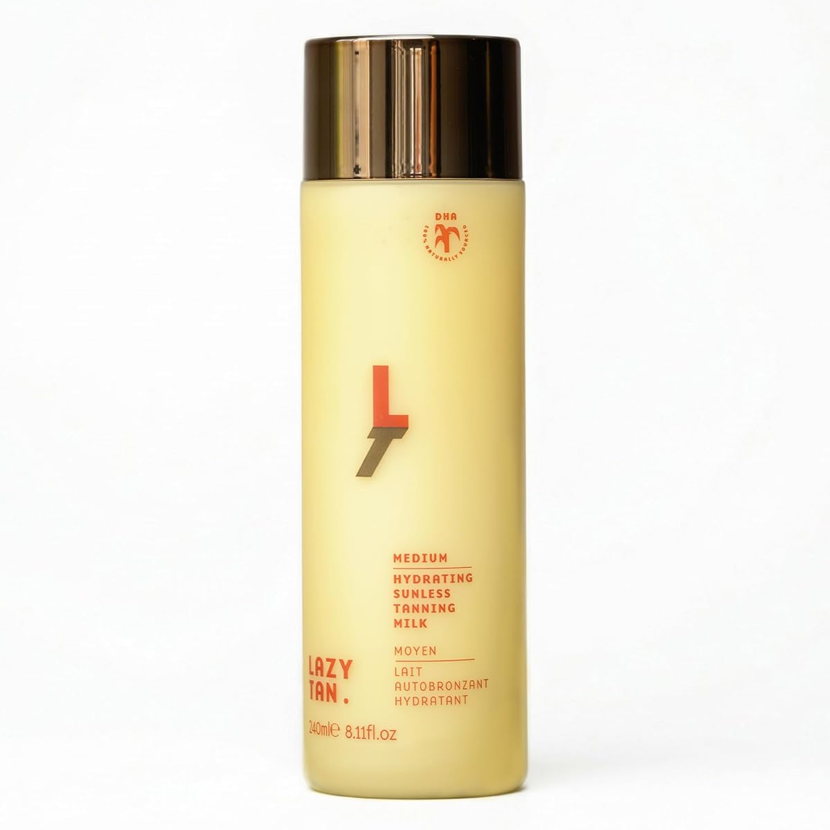 Leche autobronceadora, autobronceador medio (240 ml) | Loción autobronceadora para mujeres, bronceador sin sol para rostro, cuerpo y piernas con vitamina E, ligero y sin rayas