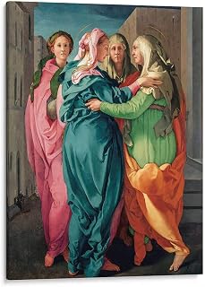 Canvas Lab | Visitation by Pontormo | 20 x 15 in | Canvas Print Wall Art | Classical art, Renaissance | Wall Decor for Bedroom, Living Room or Office