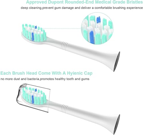 Miniatura 4 de Cabezales de cepillo de dientes de repuesto compatibles con Philips Sonicare paquete de 10 cabezales de cepillo eléctrico profesionales para 4100