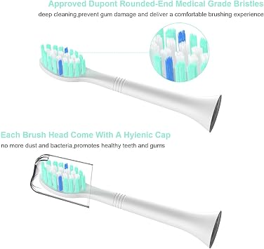 Replacement Toothbrush Heads Compatible with Philips Sonicare,5 Pack Electric Brush Heads ProResults for FlexCare/HealthyWhite&More