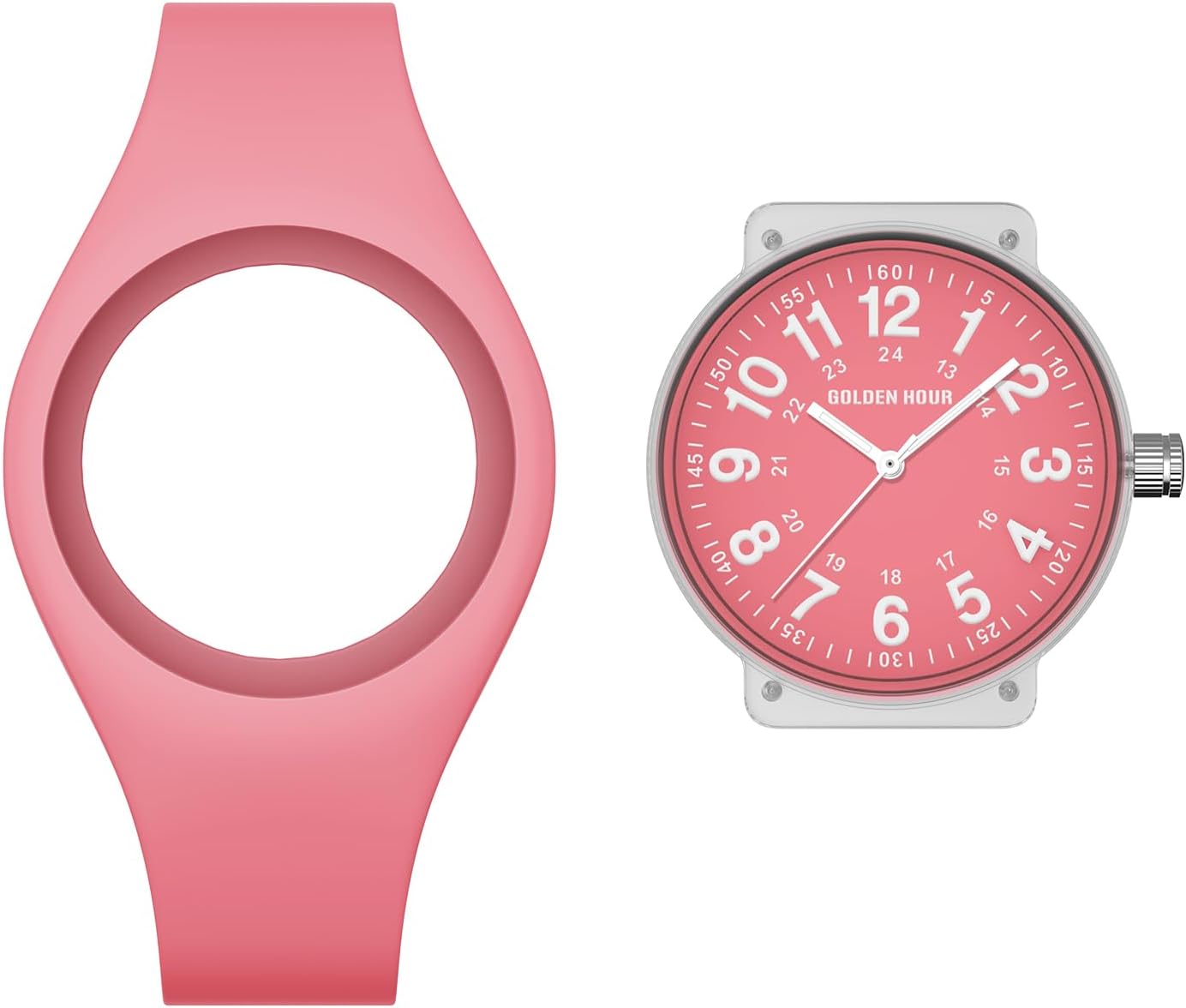 GOLDEN HOUR Waterproof Sports Analog Unisex Watches for Nurse Medical Professionals, Students - Military Time Glowing Easy to Read Dial, Jelly Silicone Strap - Image 2